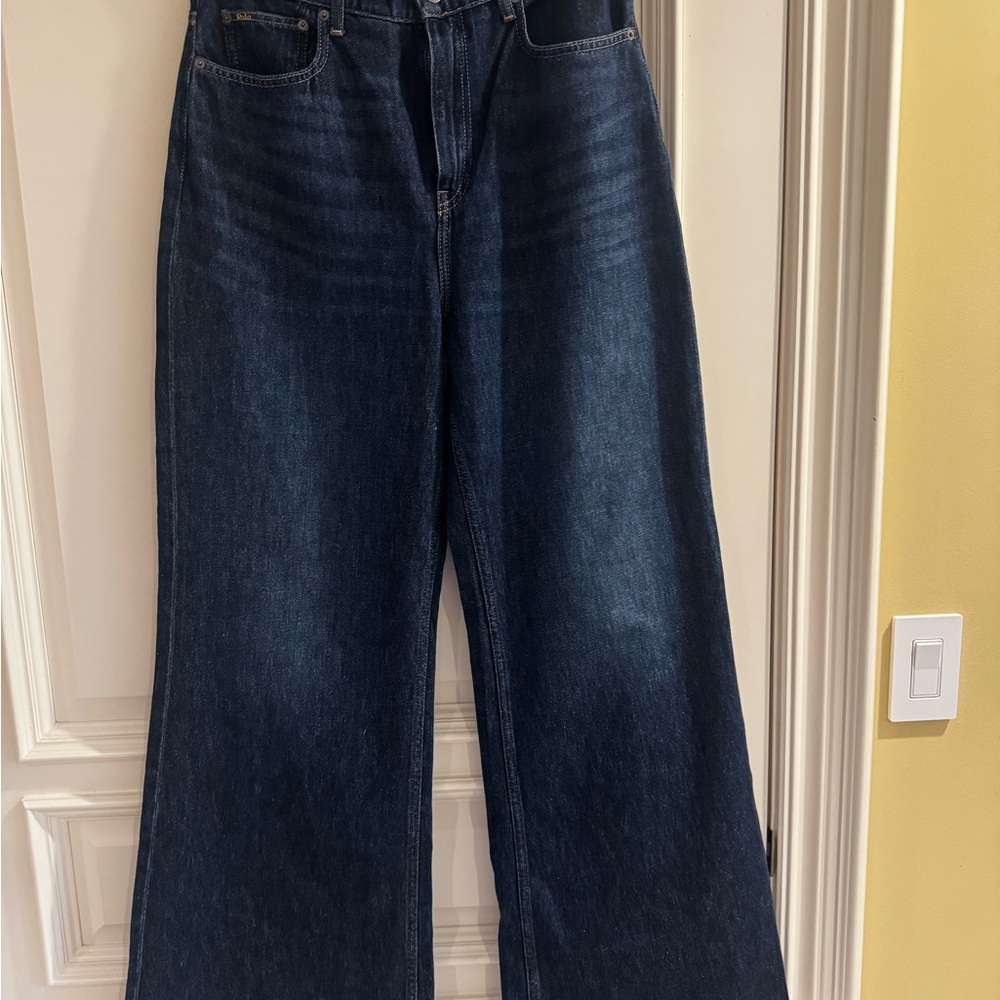 Ralph Lauren Blue Flare Wide Leg Jeans